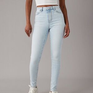 American Eagle Outfitters Skinny Jeans Light Wash Jeggings 10L High Waisted